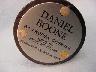 Vintage Franklin Daniel Boone Gold On Sterling Figure 1976 5