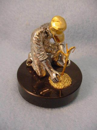 Vintage Franklin Johnny Appleseed Gold On Sterling Figure 1976