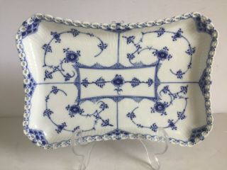 Vintage Royal Copenhagen Blue Fluted Full Lace Tray Platter 1 1195 First Quality