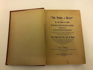 The Negro A Beast,  Or,  In The Image Of God? By Carroll,  Chas.  1900.  1 St Ed.  Rare 2
