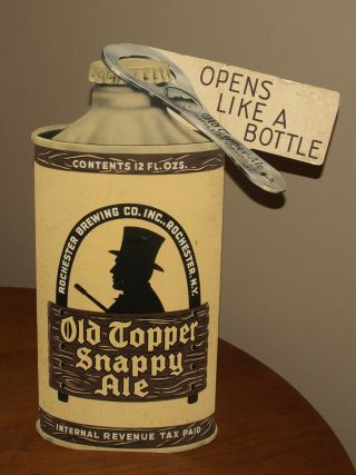 Vintage Old Topper Snappy Ale Rochester Brewing Cone Top Beer Advertising Sign