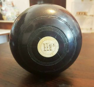 Antique Vintage Wood Bocce Ball " Hp "