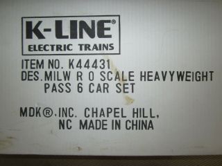 Rare K - Line K - 44431 Milwaukee Road Heavyweight 6 Car Passenger Set