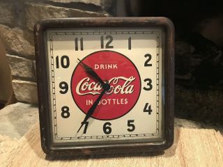 Vintage 1939 Art Deco Selected Devices Inc.  Drink Coca Cola In Bottles Clock