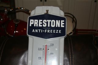 Vintage Preston Anti - Freeze Porcelain Thermometer IN 2