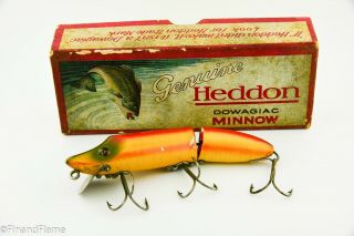 Vintage Heddon Dowagiac Jointed Vamp Lure in Down Bass Box Rainbow ET3 2