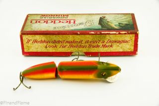 Vintage Heddon Dowagiac Jointed Vamp Lure in Down Bass Box Rainbow ET3 5