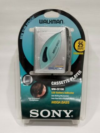 Vintage Sony Walkman Cassette Player Wm - Ex190 Mega Bass Led Battery