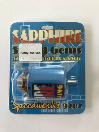 Vintage Trinity Speed Gems Sapphire Brushed Race Motor - Packaging - Rare & Htf