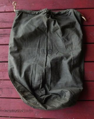 Ww2 Us Army Gi Issue Od Barracks Uniform Bag W/ Clear Tag 1945