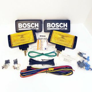 Nib Vintage Bosch Pilot 22451 Halogen Amber Fog Lights | 80s Sweden Bmw Vw