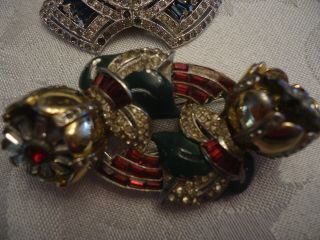 Vtg Jewelry CORO Duette Brooch Fur Clip 3 Need TLC 1940s all signed 3