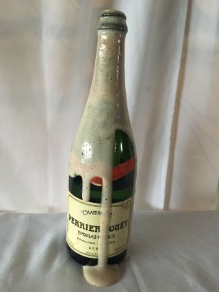Perrier Jouet Champagne Glass Bottle Vintage Dummy Decor Opened