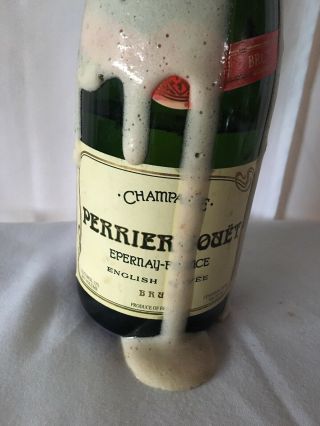 PERRIER JOUET CHAMPAGNE GLASS BOTTLE VINTAGE DUMMY DECOR OPENED 2