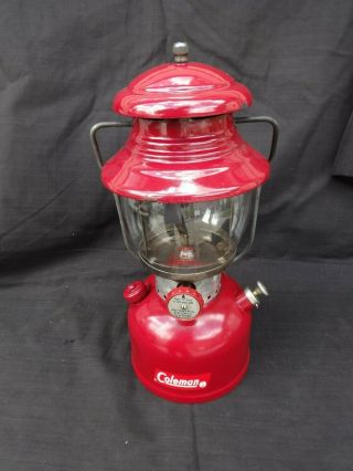 Vintage 1961 Coleman Maroon / Red 200a Single Mantle Camp Lantern 10 / 1961