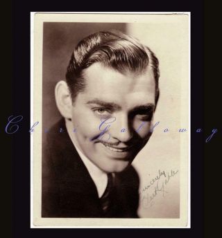 Vintage Rare Clark Gable Signed Autographed Photo Ink Signature