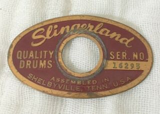 Slingerland 60s Vtg Red Bronze Shelbyville Badge Snare Bass Drum Rare 65/66 Part