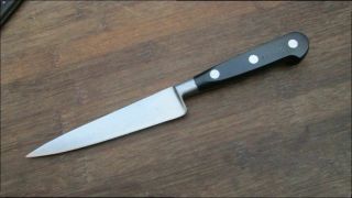 Vintage Sabatier Carbon Steel Smaller 5.  25 " Chef/larger Paring Knife Razor Sharp