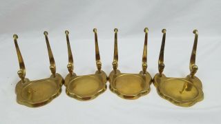 Vintage Mottahedeh Brass Cup And Saucer Holders Display Rare Set Of 4