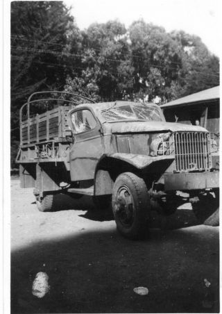 Org Wwii Photo: Wrecked American Transport Truck