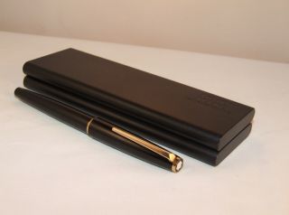 Vintage Montblanc Classic 310 Fountain Pen - Jet Black Resin - Boxed - C1970 