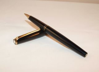 VINTAGE MONTBLANC CLASSIC 310 FOUNTAIN PEN - JET BLACK RESIN - BOXED - C1970 ' s 4