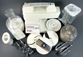 Vintage Oster Kitchen Center 10 Spd - Base,  Arm,  All Accessories White / Almond