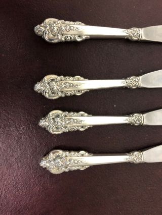 4 Wallace Grande Baroque Butter Spreaders/ Paddles/ Pate Knives 2