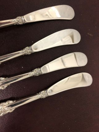 4 Wallace Grande Baroque Butter Spreaders/ Paddles/ Pate Knives 3