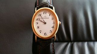 Jaeger Lecoultre Rare Oval Unisex 18k Solid Gold Watch