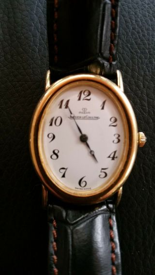 jaeger lecoultre Rare oval unisex 18k solid gold watch 6