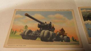 WW II POSTCARDS 155 MM GUN FIELD ARTILLERY,  NAVAL AIR,  SELECTIVE SERVICE CARD 43 3