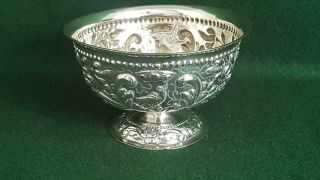 Delightful Antique Asia Minor Repoussé Pattern Sterling Silver Petit Fours Bowl