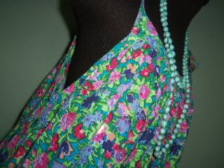 NOS Vtg 70s Hippie Classic India Floral Cotton SUN DRESS Skirt MuuMuu OneSize 3