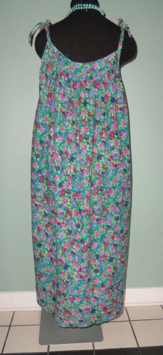 NOS Vtg 70s Hippie Classic India Floral Cotton SUN DRESS Skirt MuuMuu OneSize 5