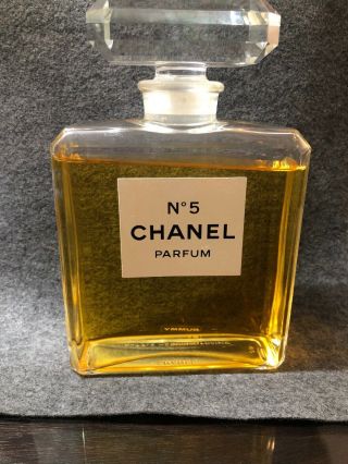 Rare Vintage Display Factice Chanel No.  5 Bottle 7” Tall France Perfume