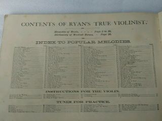 Rare 1872 RYAN ' S TRUE VIOLIN INSTRUCTOR John Church Co.  Vintage Antique Book 5