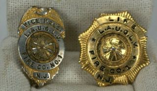 Vintage L.  A.  U.  G.  L.  V.  Jersey Vice President Obsolete Fire Department Badge