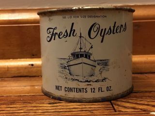 Vintage Ralph E.  Watson Oyster Tin Can,  Chincoteague,  Va Va 283 12oz