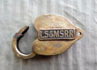 Antique Vintage L S & M Rr Ry Caboose Trailer Railway Railroad Padlock Lock W K
