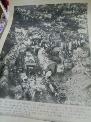 Wwii Associated Press Wire Photo Havoc Of War Wrecks Aachen Germany Dsp239