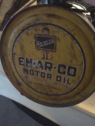 RARE Vintage EN - AR - CO Motor Oil 5 Gallon Gas Service Station Oil Can Rocker Sign 4