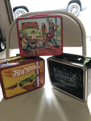 Vintage Dukes Of Hazzard Metal Lunch Box And Hot Wheels Metal Lunch With Bonus