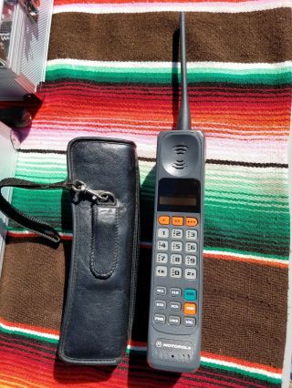 Vintage Motorola Grey Brick Phone,  Cell Phone Leather Case