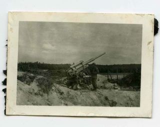 Photo Of Captured German 88 Flak Gun