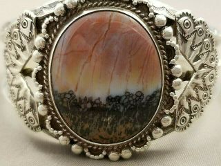 VNTG Expertly Crafted Navajo Petrified Wood Bracelet & Ring Matching SET 6