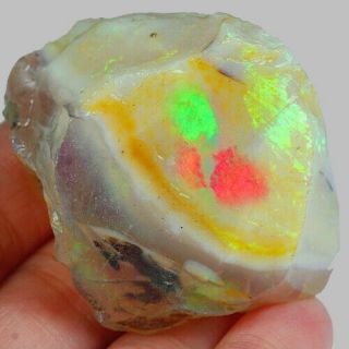 256Ct Natural Ethiopian Crystal Black Opal Play Of Color Rough Specimen MYSg630 2
