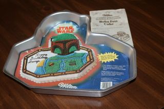 Rare Vintage Boba Fett Star Wars Wilton Cake Pan W/ Instructions -