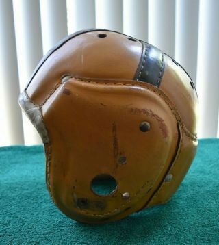 Vtg MacGregor H612 Notre Dame Fighting Irish leather Football Helmet 1940s - 50 ' s 6