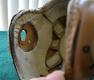 Vtg MacGregor H612 Notre Dame Fighting Irish leather Football Helmet 1940s - 50 ' s 9